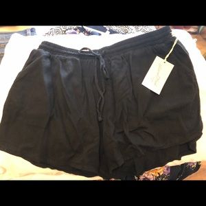 Black canvas shorts